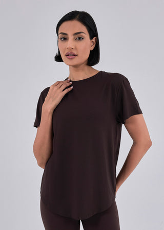 LC Split Back Tee Women’s Aloe Split Back Tee Dark Cocoa