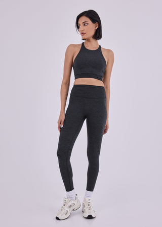 LC Sports Bras Women's Cross Back Bra Dark Grey Marl