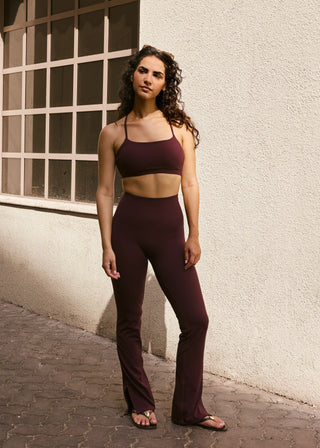 LC Square Neck Bra Women's Strap Neck Bra Purple Fig