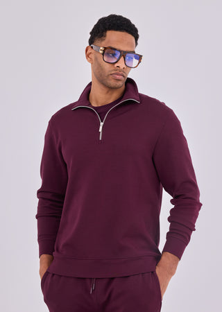 LC Sweatshirts Men's Half-Zip Sweat Purple Fig