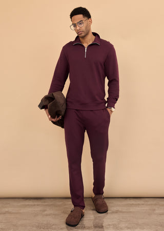 LC Sweatshirts Men's Half-Zip Sweat Purple Fig