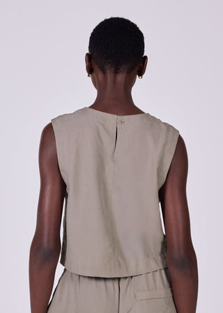 LC Tank Tops Women's Relaxed Tank Vintage Khaki