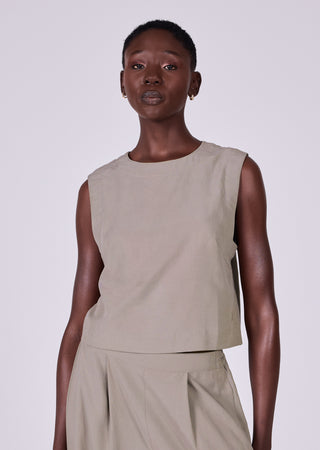 LC Tank Tops Women's Relaxed Tank Vintage Khaki
