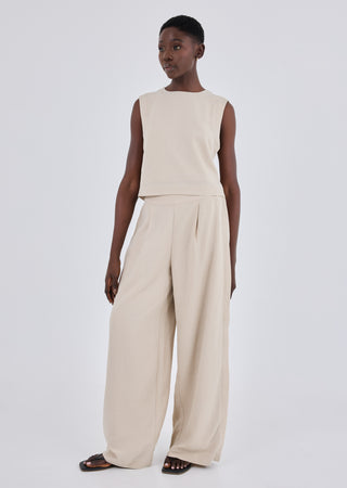 LC Tank Women Linen Relaxed Tank Light Beige