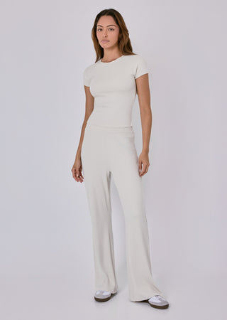 LC Tee Airjet Rib Cap Sleeve Top Bone