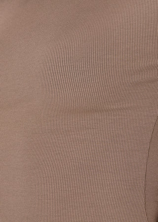 LC Tee Airjet Rib Cap Sleeve Top Walnut