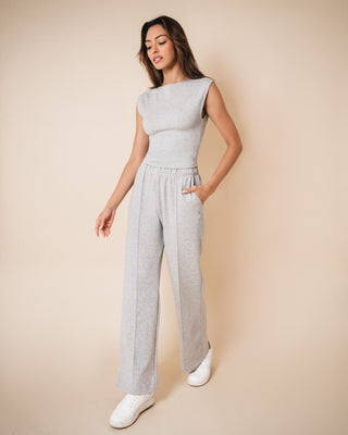 LC Tees Women's Cap Sleeve Top Grey Marl