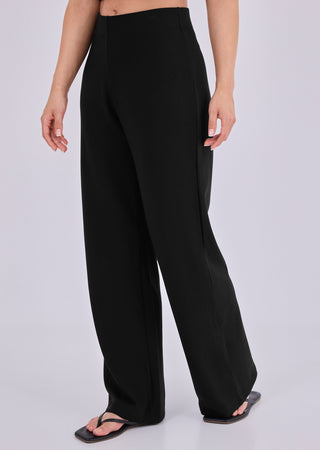 LC Trousers Women's Flat Waist Pant Black