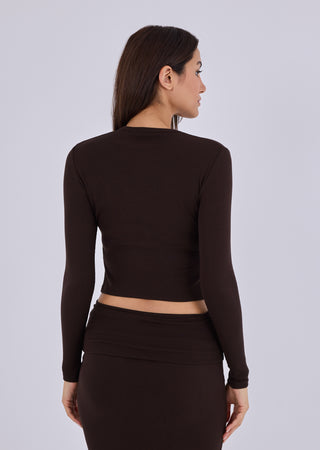 LC V- Neck Cardigan Women's V-Neck Cardigan Dark Cocoa