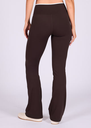 LC Women's Contrast Cami Top & Kick Flare Leggings Dark Cocoa (Regular)
