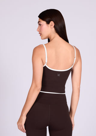 LC Women's Contrast Cami Top & Kick Flare Leggings Dark Cocoa (Regular)
