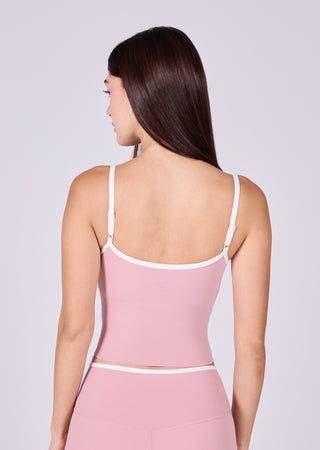 LC Women's Contrast Cami Top & Leggings 7/8 Set Dusty Pink