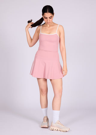 Women's Contrast Cami Top & Skirt Set Dusty Pink - LC