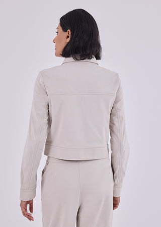 LC Women's Jacket & Wide Leg Pants Set Stone