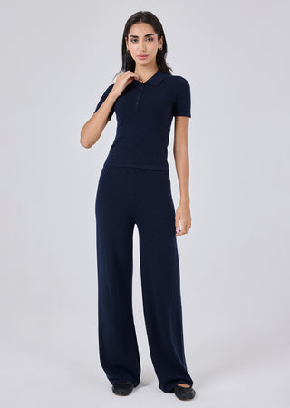 LC Women's Polo Top & Pant Set Navy