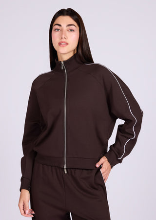 LC Women's Raglan Jacket & Contrast Pants Dark Cocoa