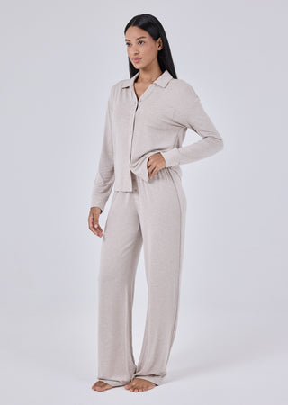LC Women's Shirt & Pant Set Oatmeal Heather