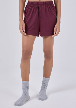 LC Women's Tee & Short Set Dark Burgundy