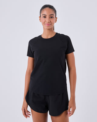 LC Womens Run Cap Sleeve Top Black