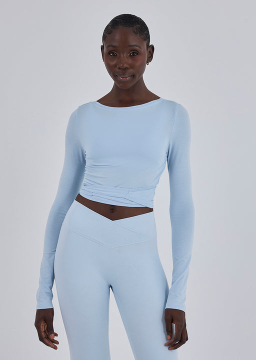 Women’s Wrap Top Blue Mist