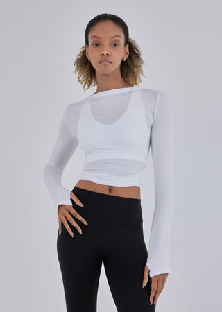 LC Wrap Top Women’s Aloe Wrap Top White