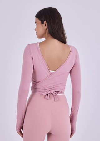 LC Wrap Tops Women's Wrap Top Dusty Pink