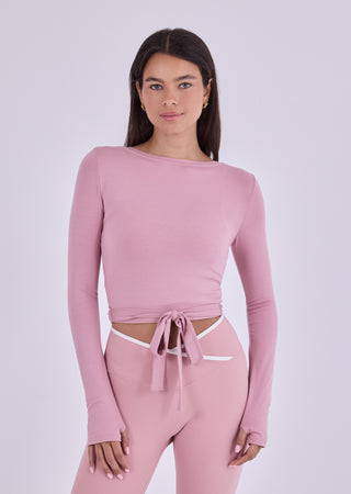 LC Wrap Tops Women's Wrap Top Dusty Pink