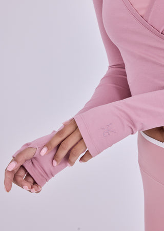 LC Wrap Tops Women's Wrap Top Dusty Pink