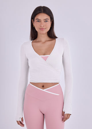 LC Wrap Tops Women’s Wrap Top White
