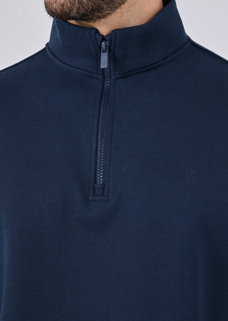 LC Zip top Unisex Oversized 1/2 Zip Sweater Navy Pewter