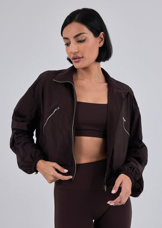 LC Zip top Womens Ripstop Zip Through Jacket Dark Cocoa