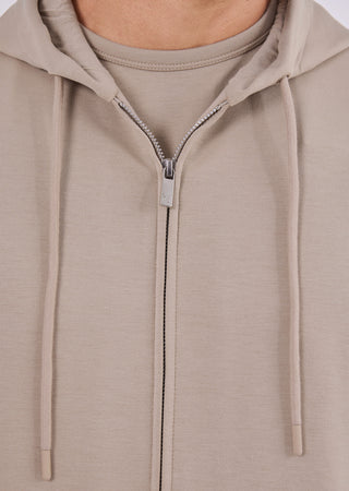 LC Zip Up Men's All-Around Lounge Zip Up Hoodie Beige