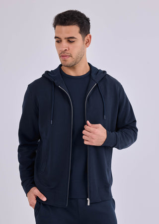 LC Zip Up Men's All-Around Lounge Zip Up Hoodie Dark Navy