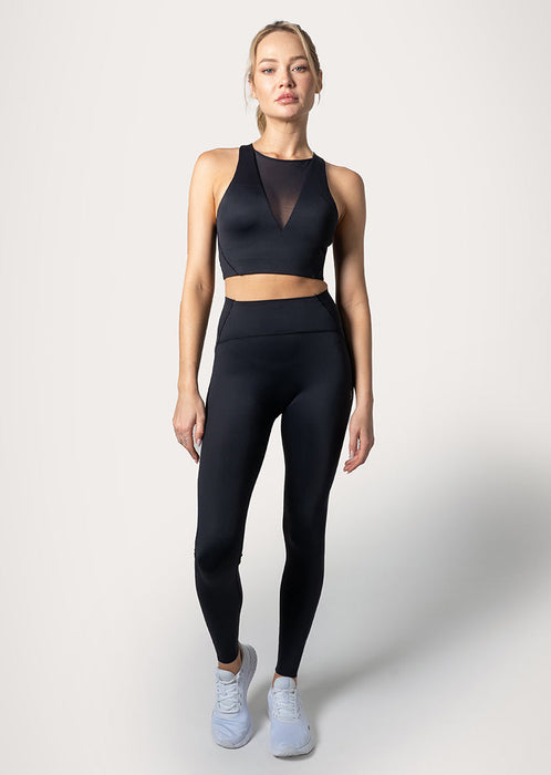 Front Mesh Panel Legging in Charcoal – AMAIA